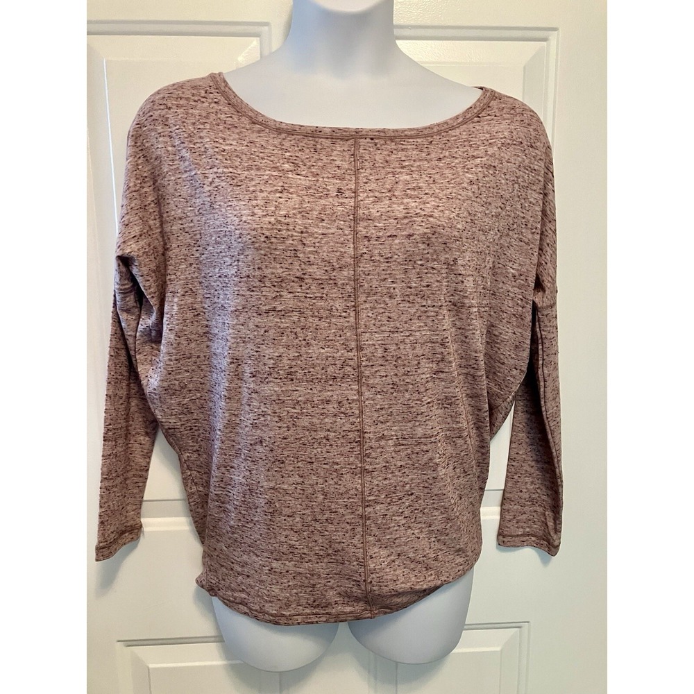 NEW Athleta Women's Top Shirt Dolman Long Sleeve Burgundy Space Dye Small/Medium